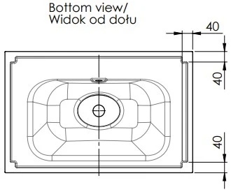 Easylux Klaire wastafelblad kunstmarmer met 1 waskom midden 700 x 460 mm - wit mat - voorgeboord kraangat