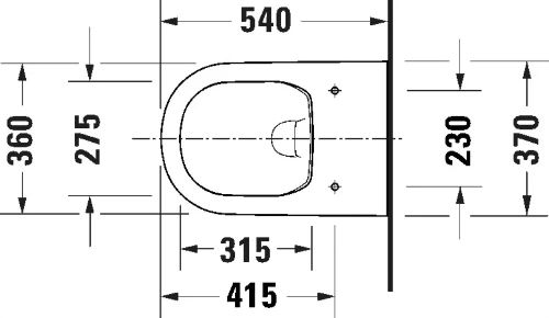 Duravit D-Code wandtoilet Rimless zonder spoelrand 540 x 370 x 360 mm - wit