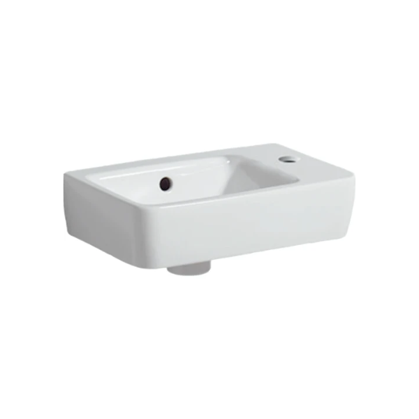 Geberit Selnova Compact handenwasser 400 x 250 x 150 mm - wit - kraangat rechts - met overloop