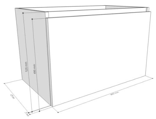 Easylux Kivu wastafelonderkast met 1 lade greeploos 800 x 475 x 520 mm - wit
