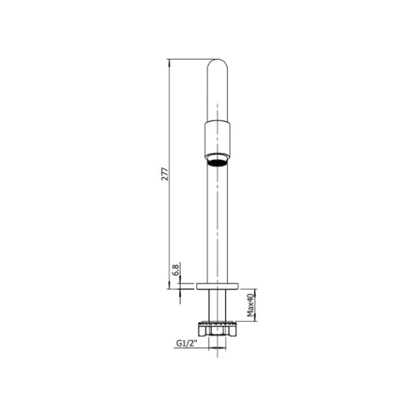 Easylux Vivo koudwaterkraan - uitloop 270 mm - Brushed Copper