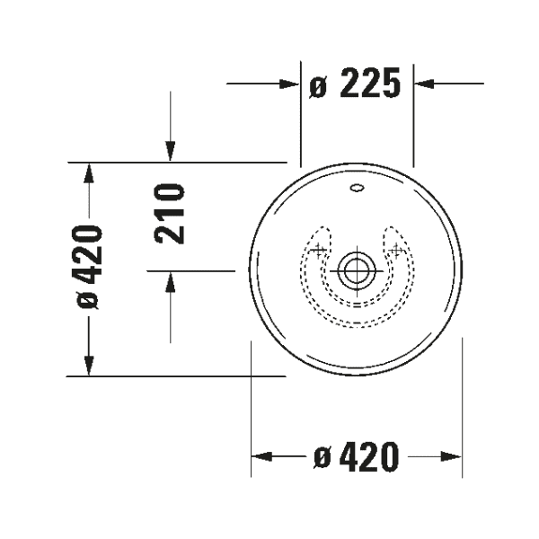 Duravit Bacino opbouwwastafel 420 x 420 mm - wit - met overloop - zonder kraangat