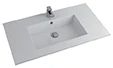Easylux Quadra wastafelblad kunstmarmer met 1 waskom 800 x 500 mm - wit
