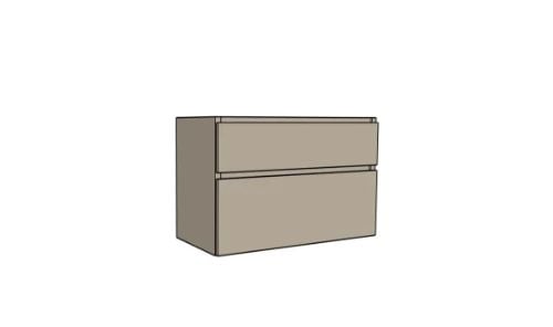 Easylux Klaire 65 - wastafelonderkast met 2 laden 1000 x 435 x 650 mm - uitsparing rechts - soft