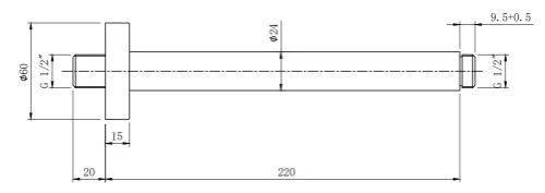 Easylux Vivo douchearm voor hoofddouche 1/2 x 240 mm (plafondmodel) - zwart mat