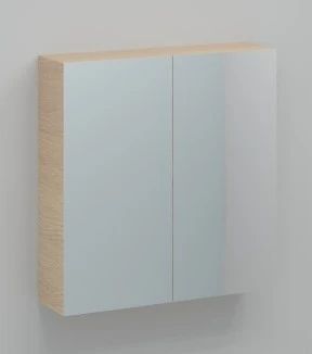Easylux Kivu spiegelkast zonder verlichting met 2 deuren 700 x 720 x 160 mm - smoked oak - exclusief combibox