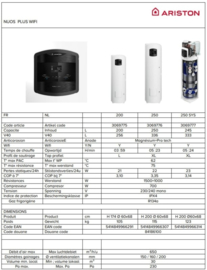 Warmtepompboiler 200L Ariston Nuos Plus 200 wifi