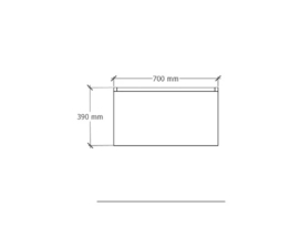 Easylux Klaire 39 - wastafelonderkast met 1 lade 700 x 435 x 390 mm - walnut