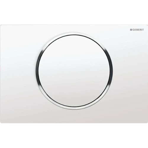 Geberit Sigma 10 bedieningsplaat - wit - kunststof - 1 druktoets wit en ring verchroomd