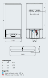 Warmtepompboiler 100L Ariston Lydos Hybrid WIFI 100 C