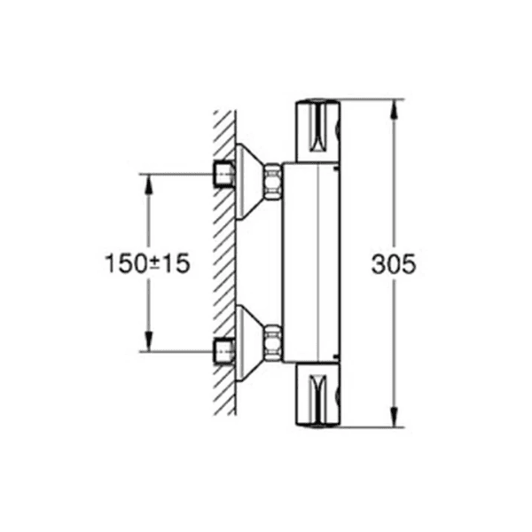Grohe Grohtherm 800 douchethermostaat - chroom - Belgaqua gekeurd