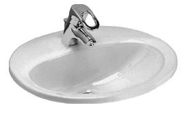 Villeroy & Boch Saval Pro inbouwwastafel 530 x 435 mm - met overloop - met kraangat - met 2 voorgeboorde linker- en rechtergaten - wit