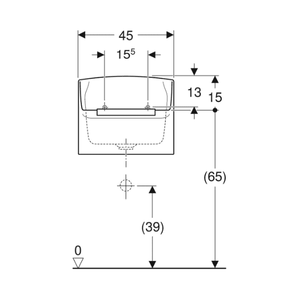 Geberit 300 Basic Norma uitgietbak 450 x 350 mm - wit - zonder overloop - met gaten voor emmerrooster