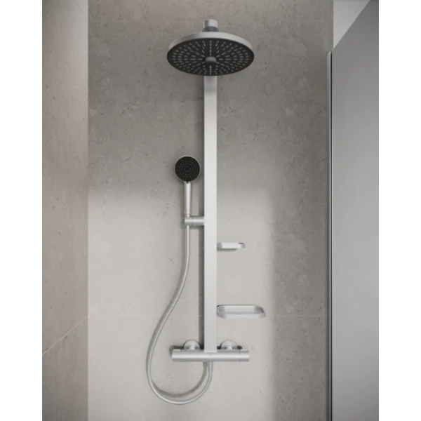 Ideal Standard Alu+ douchethermostaatset - hoofddouche 260 mm - handdouyche 100 mm - silver