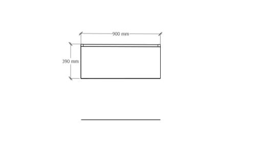 Easylux Klaire 39 - wastafelonderkast met 1 lade 900 x 435 x 390 mm - wit