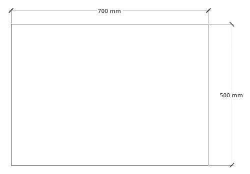 Easylux Kivu wastafelblad 700 x 500 x 18 - wit