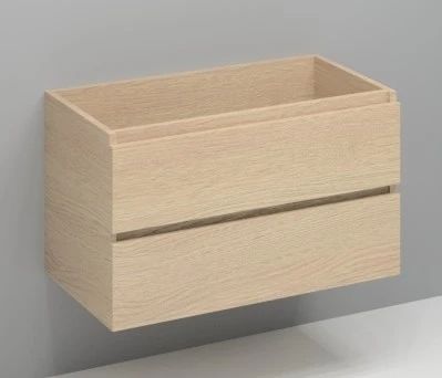 Easylux Kivu wastafelonderkast met 2 lades greeploos 900 x 475 x 520 mm - smoked oak - centrale uitsnijding