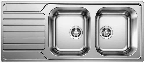 Blanco Dinas inb spoeltafel omkeerb incl garnituur rvs 18/10 8S 116x50cm