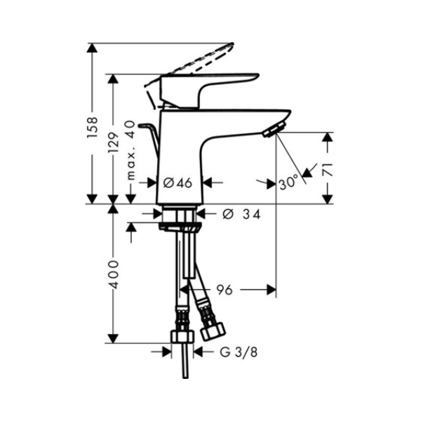 Hansgrohe Talis E 80 eengreepswastafelmengkraan met automatische lediging - coolstart - chroom