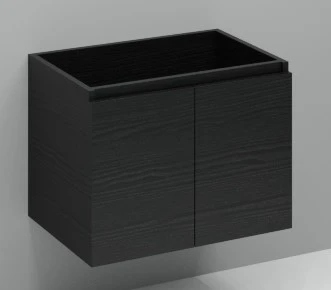 Easylux Kivu wastafelonderkast met 2 deuren greeploos 700 x 475 x 520 mm - raven oak