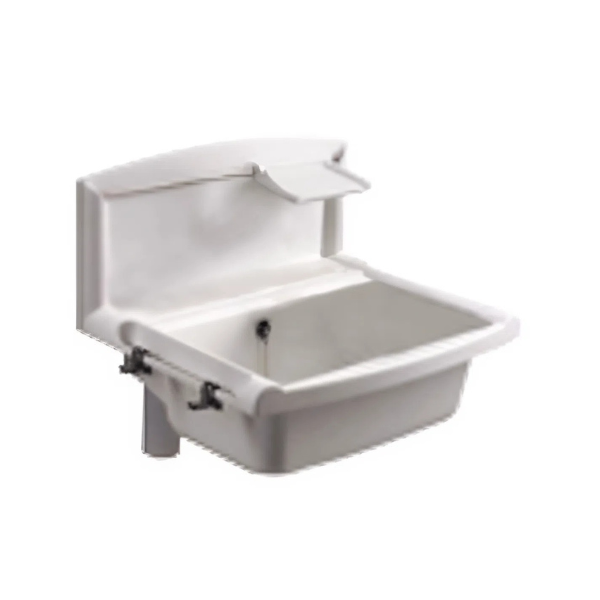 Nicoll ABU Multi uitgietbak 550 x 450 x 220 mm - wit - incl afvoerplug met stop en ketting - zeepbakje - handdoekhaakjes