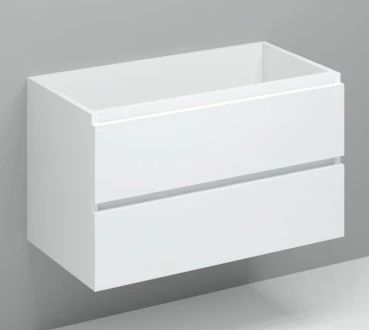 Easylux Kivu wastafelonderkast met 2 laden links greeploos 900 x 475 x 520 mm - wit