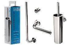 Clou InBe toiletset - chroom - bestaat uit: toiletborstelgarnituur - toiletrolhouder - reserverolhouder - handdoekhaak