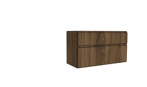 Easylux Klaire 65 - wastafelonderkast met 2 laden 1200 x 435 x 650 mm - uitsparing links - walnut