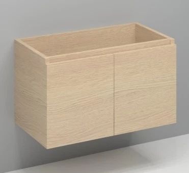 Easylux Kivu wastafelonderkast met 2 deuren greeploos 900 x 475 x 520 mm - smoked oak
