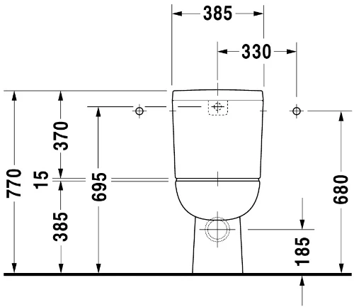 Staand Toilet Duravit D-Code (Pot + spoelbak + zitting) Uitgang H