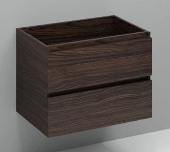 Easylux Kivu wastafelonderkast met 2 lades greeploos 700 x 475 x 520 mm - lungo - centrale uitsnijding
