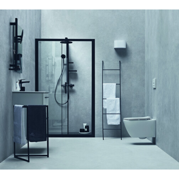 Ideal Standard Alu+ douchethermostaatset - hoofddouche 260 mm - handdouche 100 mm - zwart mat