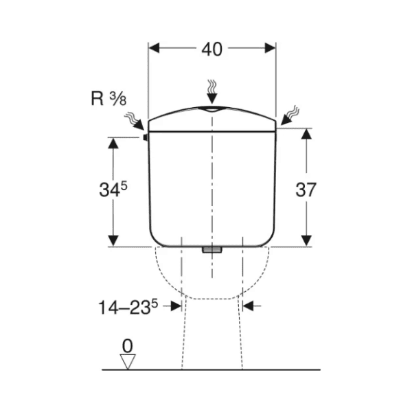 Geberit AP117 spoelreservoir 3-6l - wit - met 2 spoeltoetsen