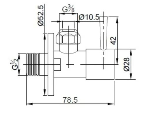 Easylux Piccolo hoekstopkraan 1/2 x 10 mm - zwart mat