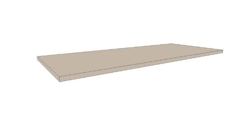 Easylux Klaire top - HPL wastafelblad 1000 x 460 x 18 mm - zonder uitsparing - soft