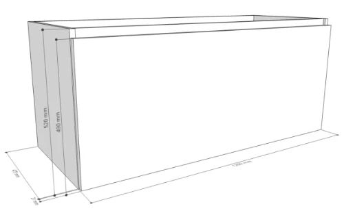 Easylux Kivu wastafelonderkast met 1 lade greeploos 1200 x 475 x 520 mm - smoked oak