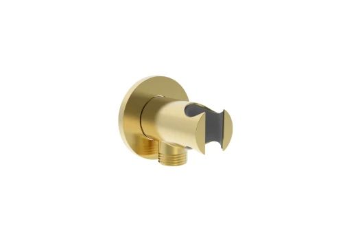 Easylux Vivo muuraansluitbocht met douchehouder 1/2 - Brushed Gold PVD