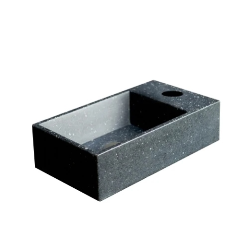 Easylux Thiny handenwasser 400 x 220 mm - graniet gezoet - kraangat rechts