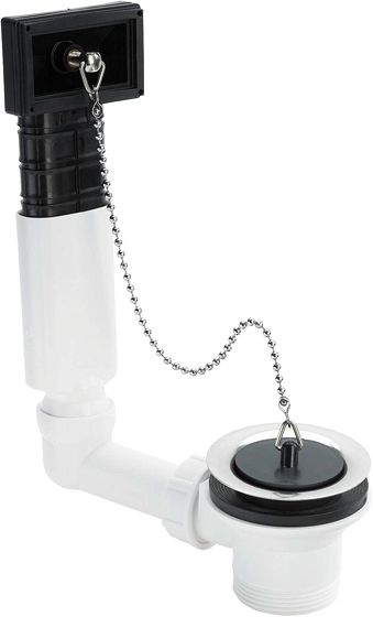 Viega Universal afvoerplug 6/4 x 70 mm - met overloop - met stop en ketting