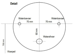 Easylux Kivu wastafelonderkast met 2 laden greeploos 800 x 475 x 520 mm - wit