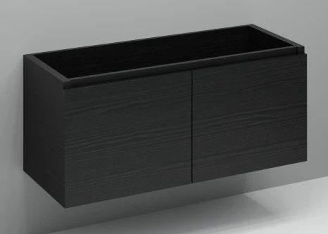 Easylux Kivu wastafelonderkast met 2 deuren greeploos 1200 x 475 x 520 mm - raven oak