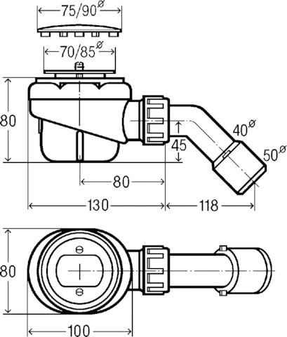Viega Domoplex douchesifon 52 mm - chroom - inclusief kleurset