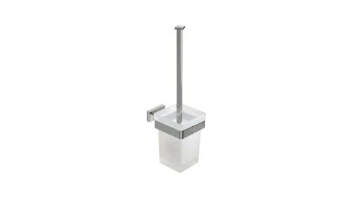 Inda Lea 1800 toiletborstelgarnituur vierkant glas - chroom