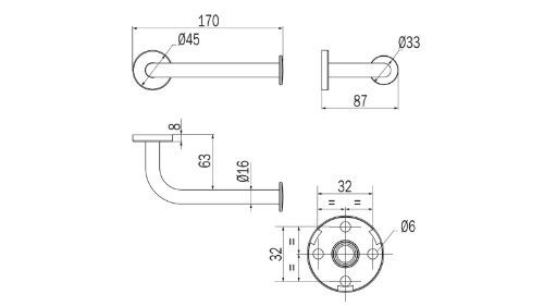 Inda One 2400 toiletrolhouder - zwart mat
