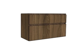 Easylux Klaire 65 - wastafelonderkast met 2 laden 1200 x 435 x 650 mm - 2 uitsparingen - walnut