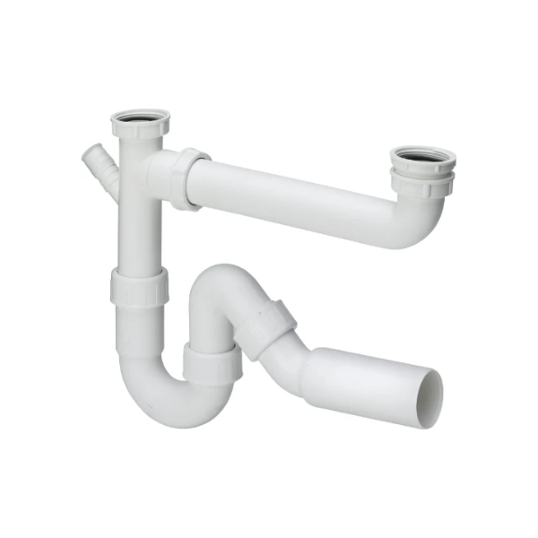Viega Universal PP dubbele buissifon met WMA 6/4 x 40 mm - wit