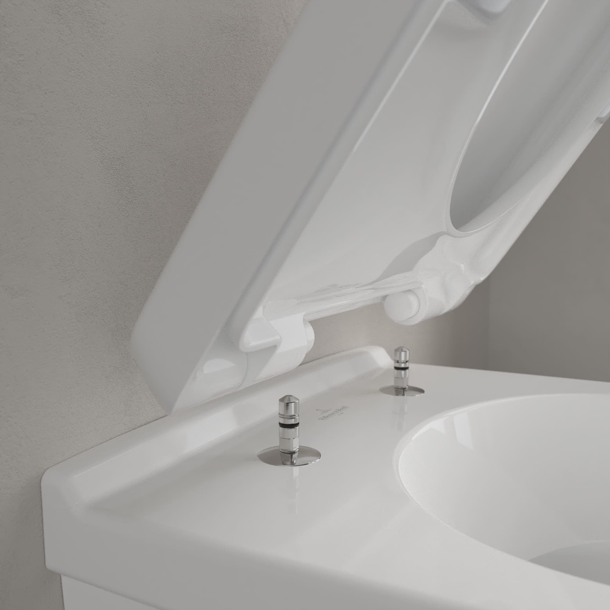 Villeroy & Boch O.Novo compact hangtoilet PACK (Hangtoilet + zitting met softclose) - wit - B360xD490 mm