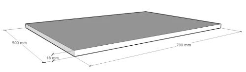 Easylux Kivu wastafelblad HPL 700 x 500 x 18 mm - wit laminaat