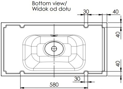 Easylux Klaire wastafelblad kunstmarmer met 1 waskom midden 900 x 460 mm - wit mat - voorgeboord kraangat