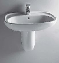 Easylux Normus wastafel 550 x 420 mm - met overloop - wit antibacterieel